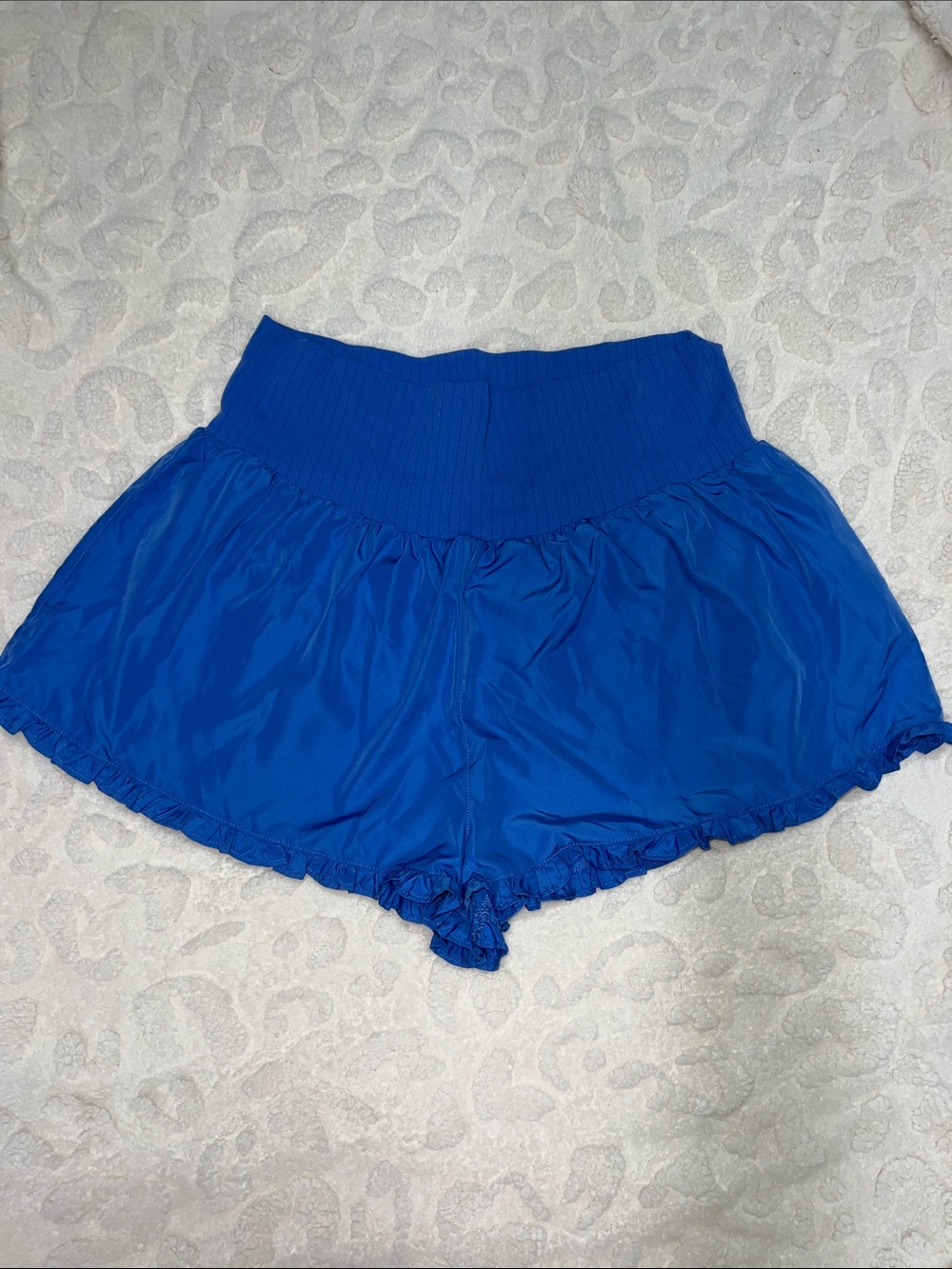 No Boundaries Royal Blue Ruffle Hem Shorts